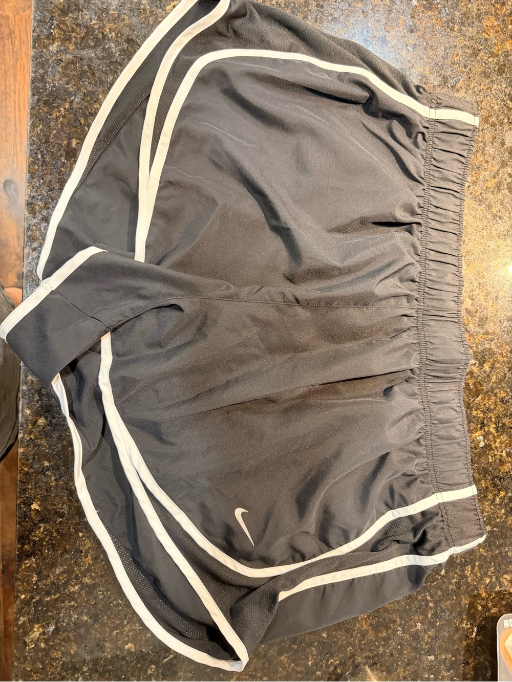Nike Women's Black Athletic Shorts with White Trim